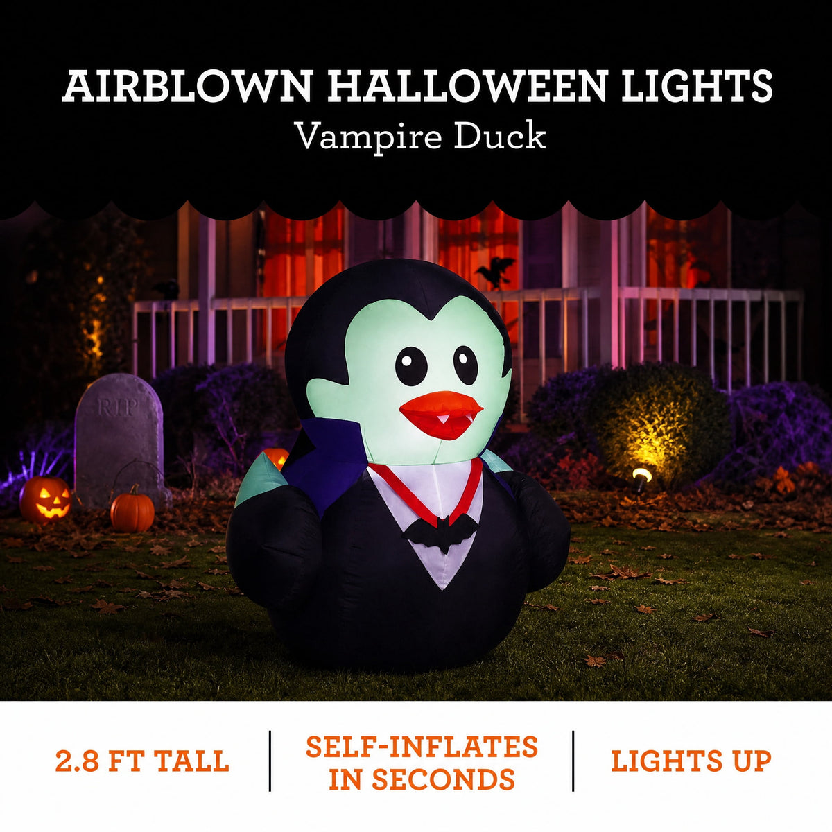 Vampire Duck Airblown Yard Inflatable, Multicolor, 2.8', Halloween by Way To Celebrate