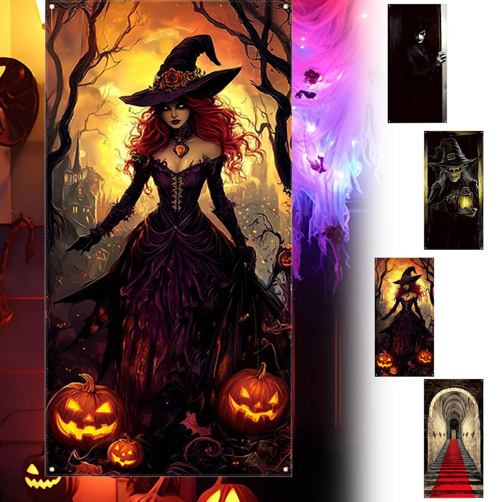 DAMAI Halloween Door Hanging Curtain Party Festival Scene Layout Supplies Decorative Porch Hanging Cloth