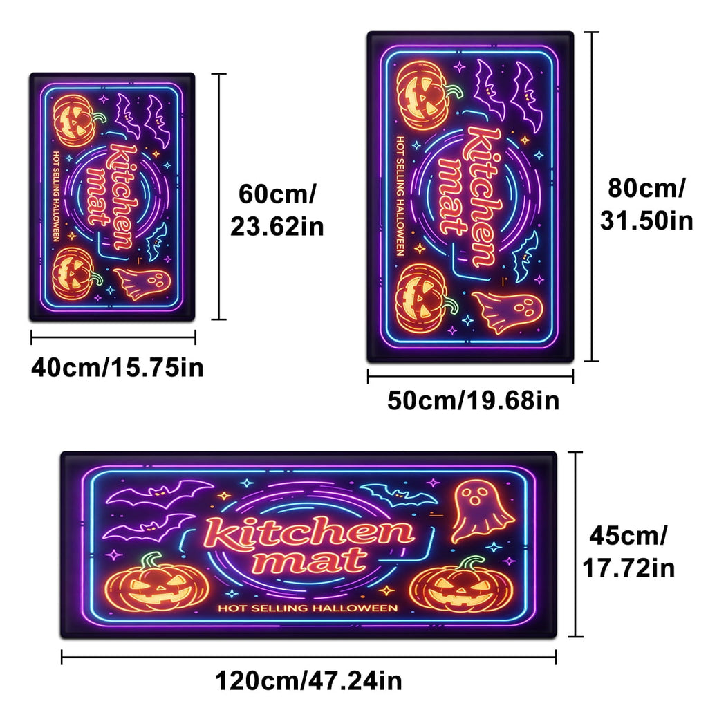 YIMEIS Halloween Pumpkin Lanterns Multi-purpose 1-Piece Flannel Mat and Kitchen Rugs,Soft Non-slip for Home Bedroom Bathroom