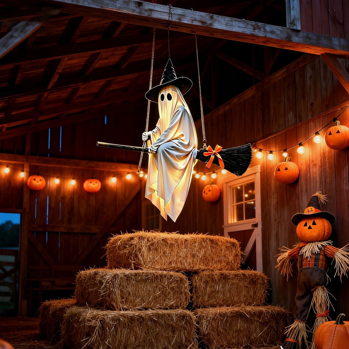 Lighted Halloween Ghost Candy Bowl, Cute LED Ghost Holding Pumpkin Candy Bucket for Trick or Treat, Outdoor Halloween Decorations for Front Porch, Indoor Yard Patio Halloween Decor