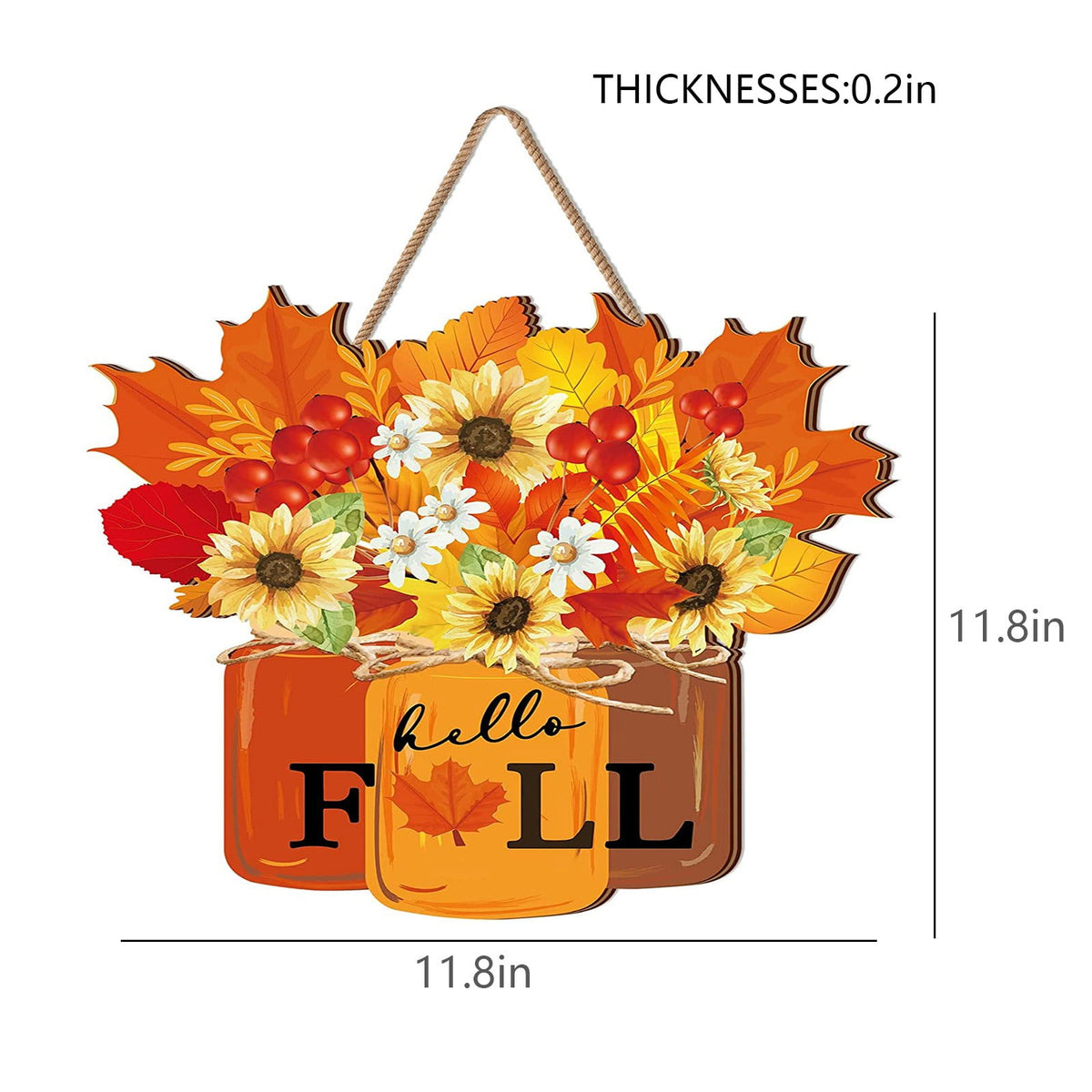 Ympuoqn Fall Wreath For Front Door Fall Leaf Pumpkin Wreath - Thanksgiving Halloween Home Outdoor Indoor Window Wall Fall Decorations,Maple Leaf Sunflower Decorated