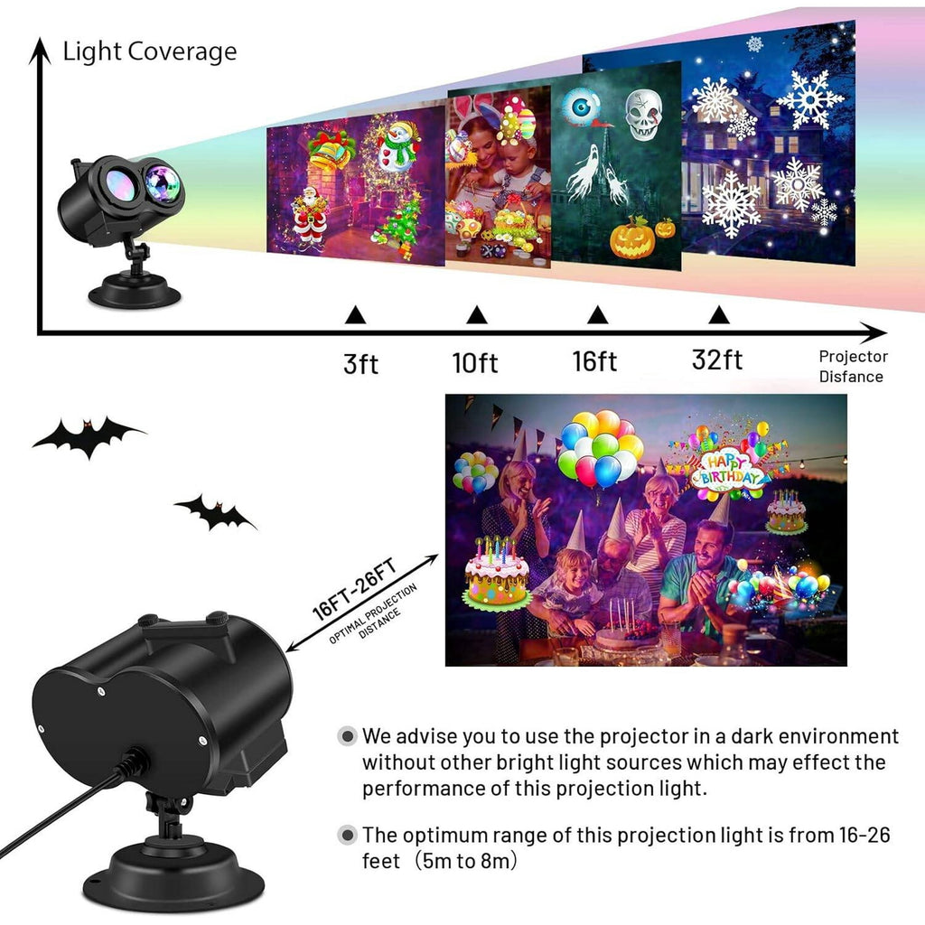 Morfone Halloween Projector Lights, Waterproof Holiday Projector Lights for Halloween Decorations Outdoor or Indoors