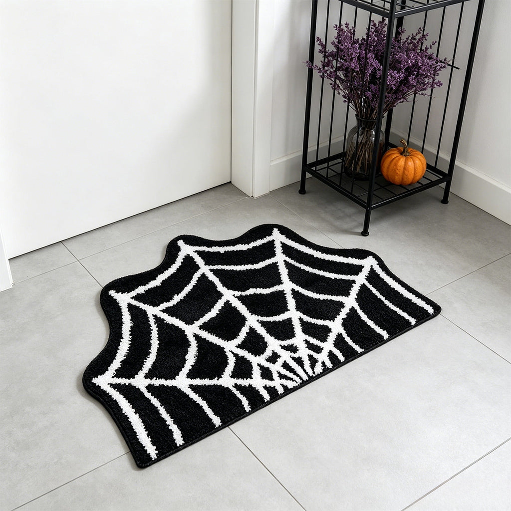 Halloween Decor White Ghost Rug 24x16 inches, Handmade Tufted Fluffy Aesthetic Area Rugs, Cute Soft Cool Non Slip Floor Carpet Bath mat, Living Room, Bathroom, playroom, Kitchen