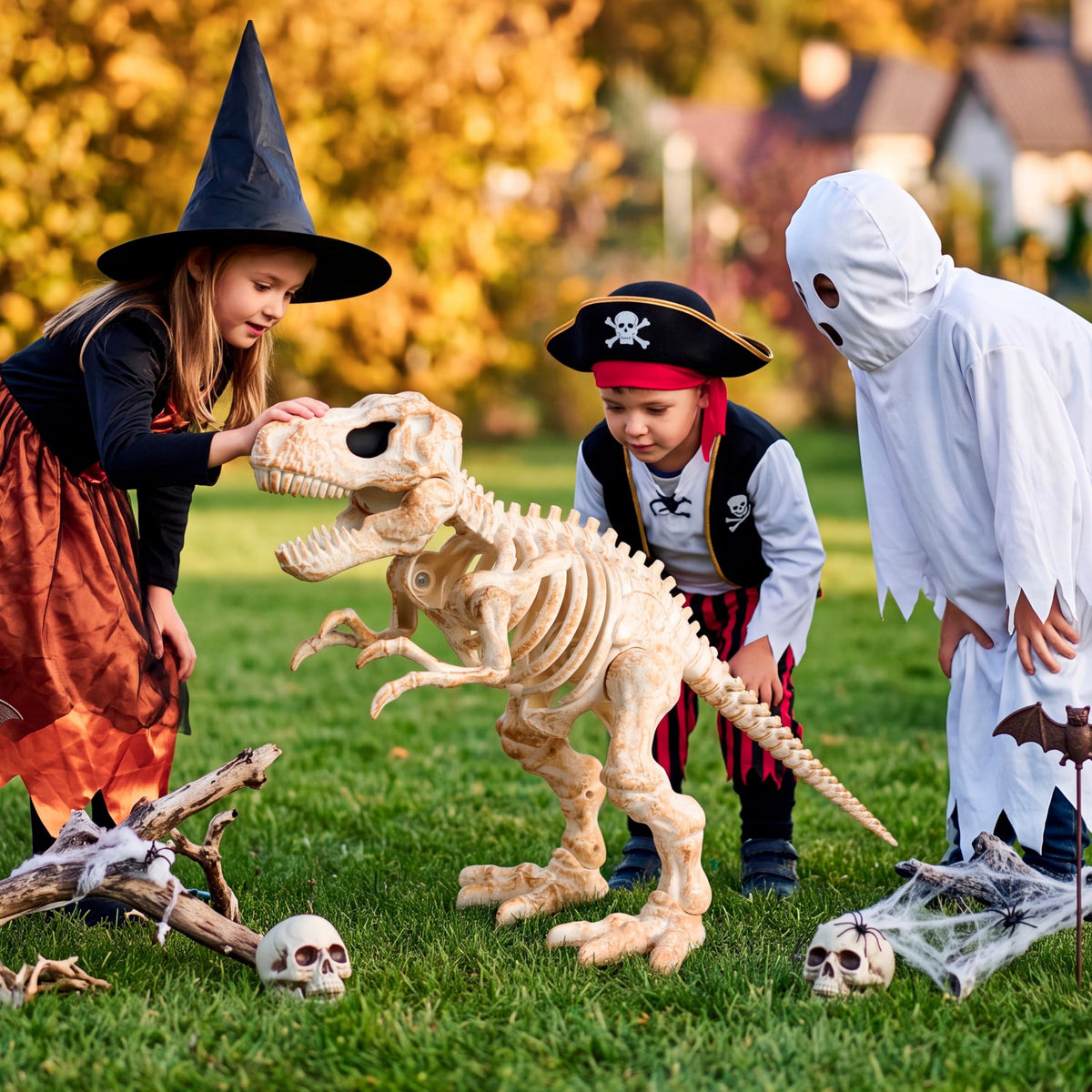 Joyfy 2 Pcs Duck Skeleton Halloween Decoration,4.5 Inch Posable Plastic Animals Halloween Skeleton for Indoor Outdoor Halloween Decorations,Haunted House Party Props