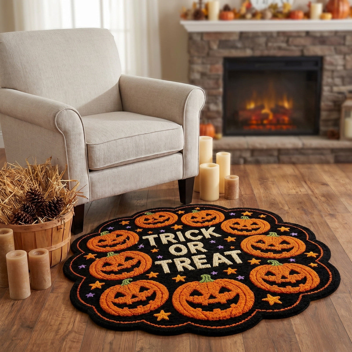 Orangide Halloween Door Mat Indoor Outdoor Welcome Rug with Ghost and Spiders Non-slip Entryway Mat for Front Porch Patio Home Fall Decoration