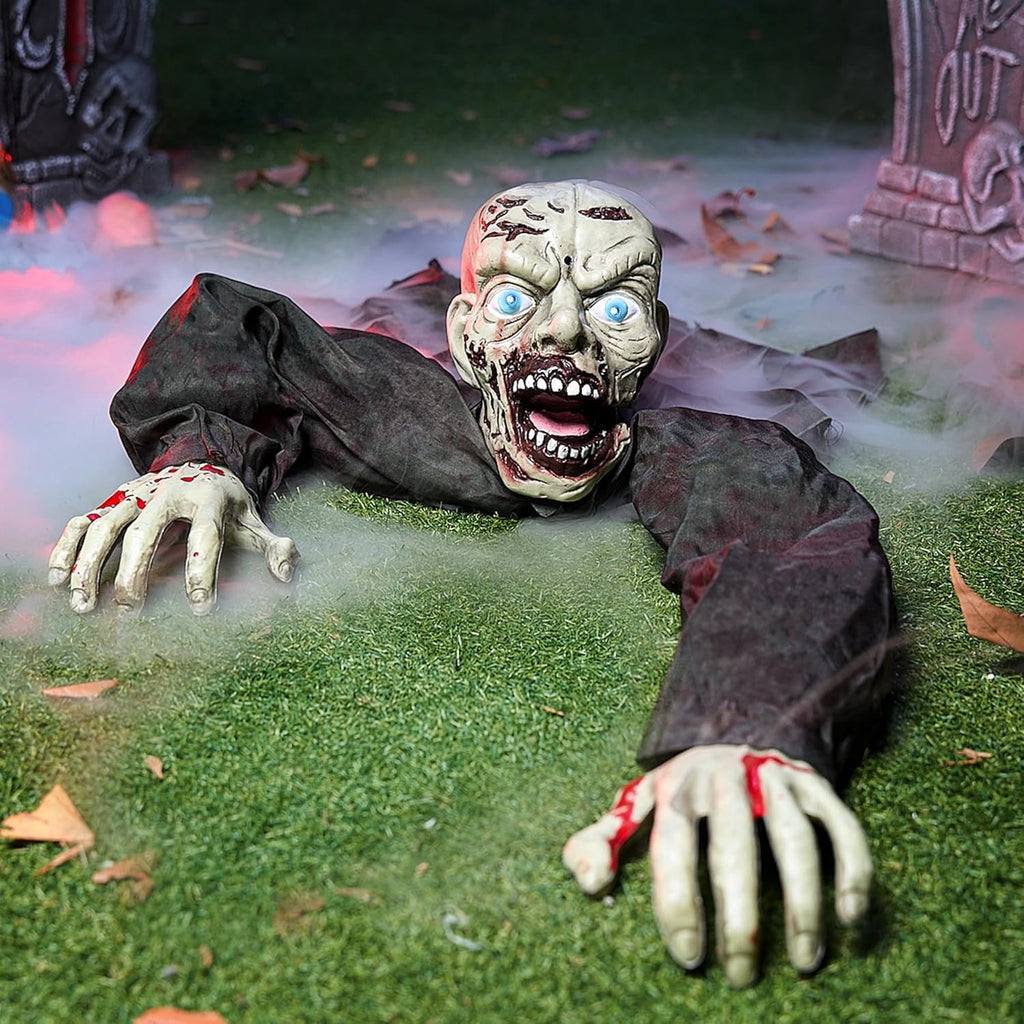 Joyfy Halloween Groundbreaker Halloween Decorations Zombie with Sound and Flashing Eyes,Outdoor Scary Halloween Yard Decorations,Haunted House Decorations