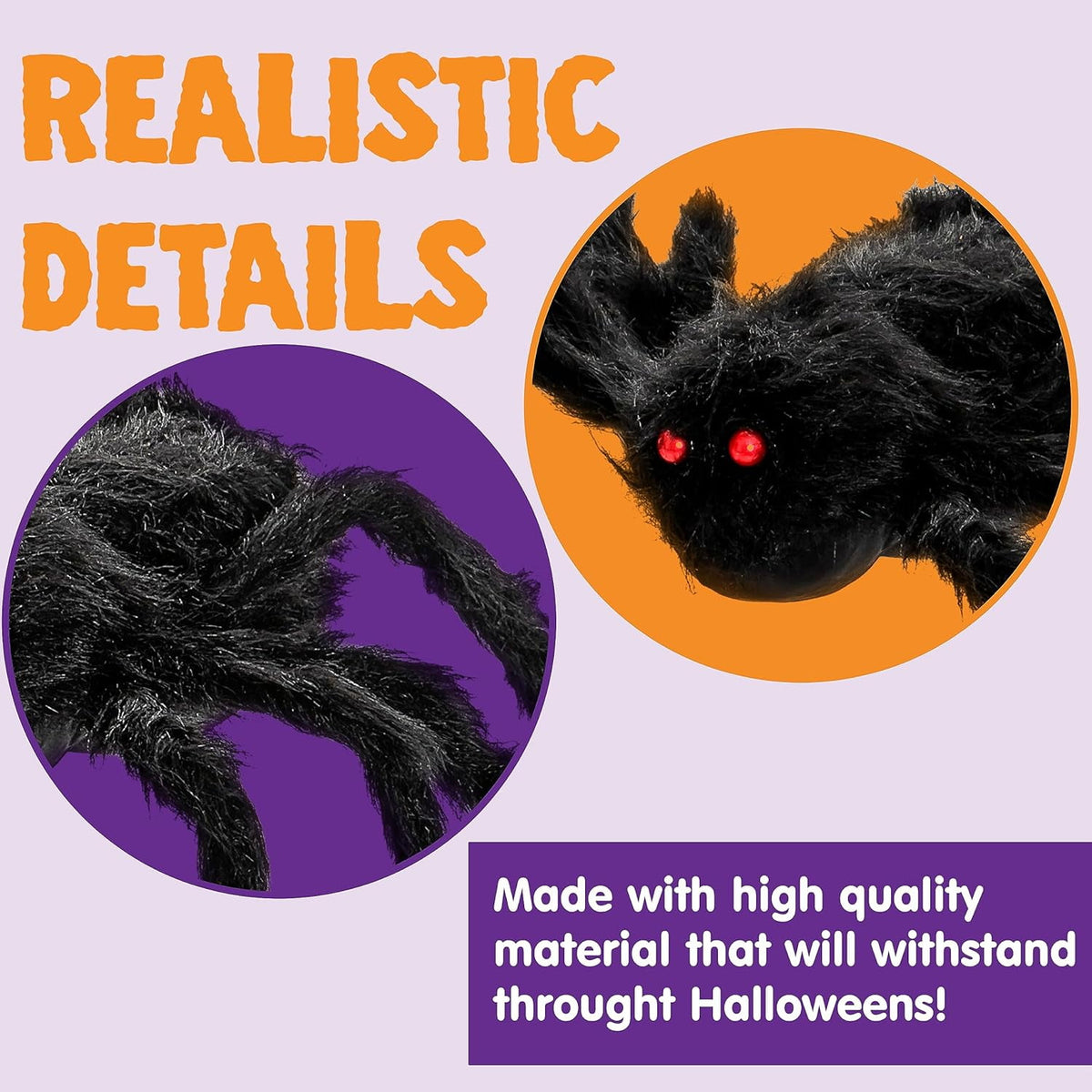 Joyfy 6.5 ft Giant Spider Halloween Decorations,Scary Spider Halloween Outdoor Party Decorations Props Halloween Yard Decorations,Black