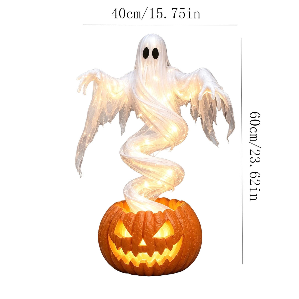 Light Up 2.1 Ft Ghost Walking Dog 2 Pcs, Halloween Ghost Decoration, Adjustable Standing Porch Yard Lawn Decor, Modern Farmhouse Halloween Yard Decor (A)
