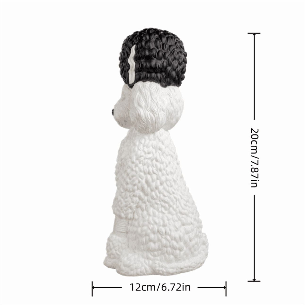 Clearance 7.8" Lighted Poodle Dog Figurine - Resin Warm Glow Statue with Dark Top Knot, Battery Operated Night Light, Cute Tabletop Decor for Home, Nursery, and Pet Lovers