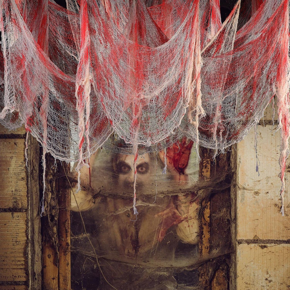 CQHVKQ 5 Pack of Halloween Creepy Gauze Cloth Decoration Set, Indoor Outdoor Black Scary Halloween Gauze Tapestry Decor, Spooky Decorations for Home, Yard, Haunted House & Party Supplies, 72" x 30"