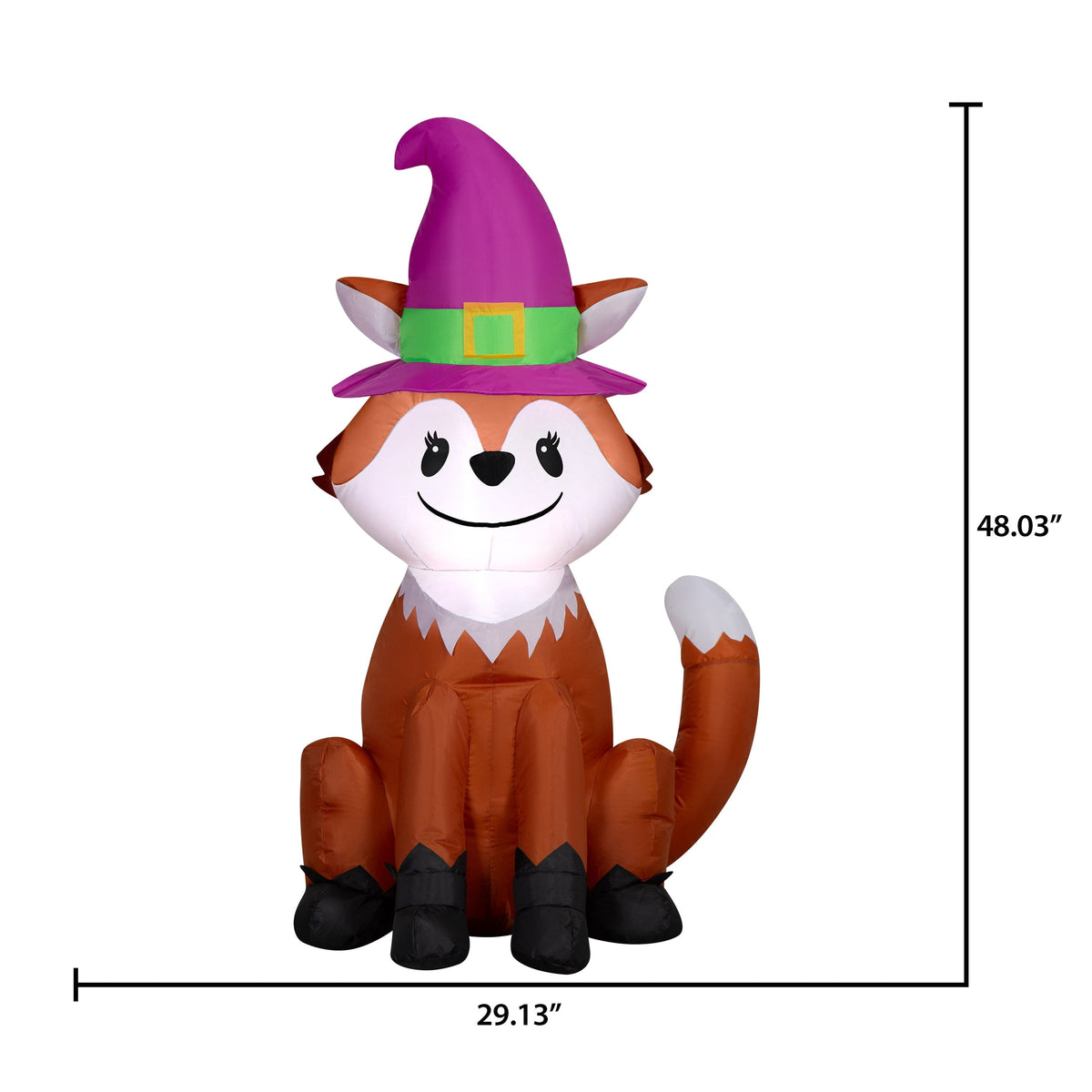 Fox with Witch Hat Airblown Yard Inflatable, Multicolor, 4', Halloween by Way To Celebrate