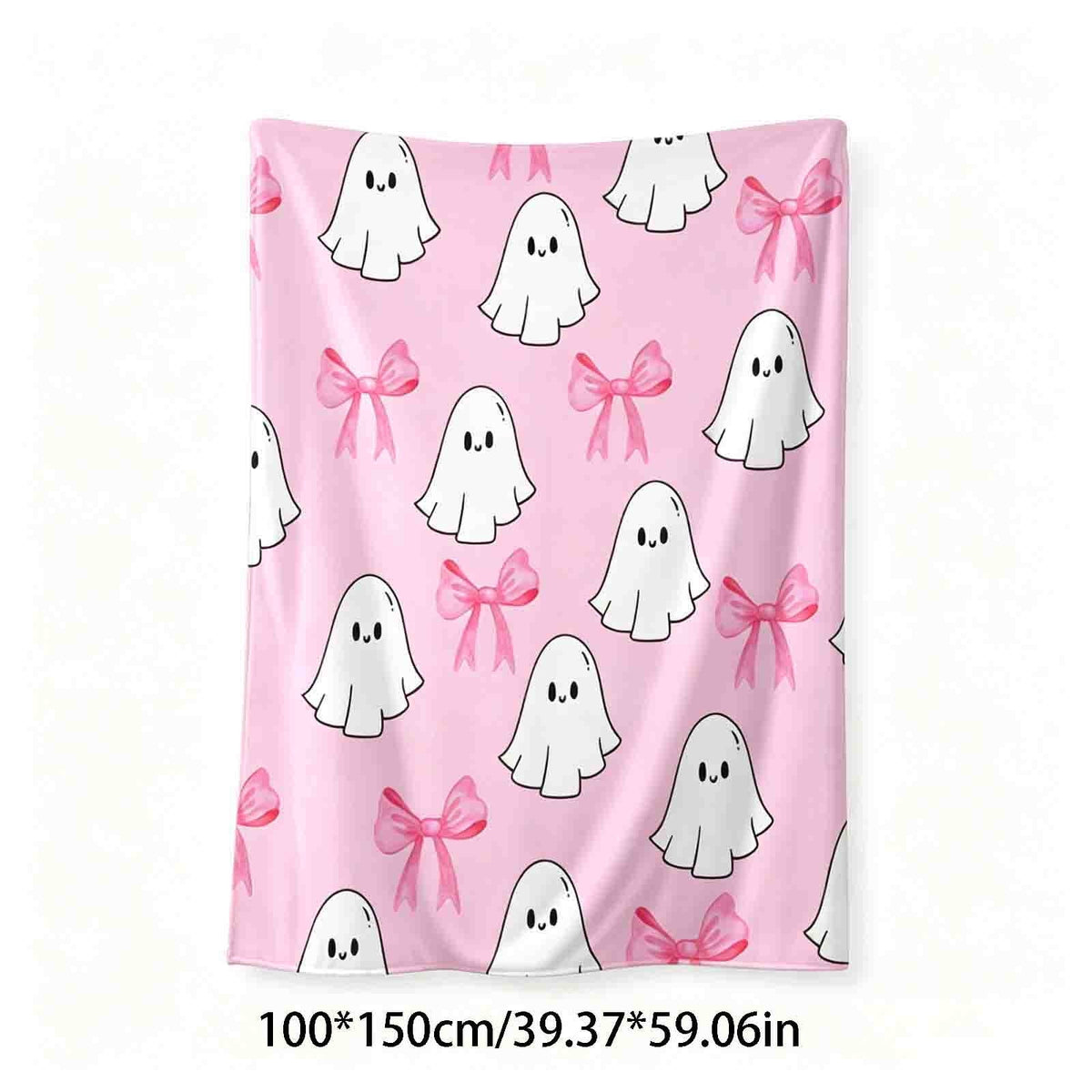 Halloween blanket,Halloween Print Throw Blanket Flannel Soft Cozy Decorative Nap Blanket with Ghost Pumpkin Skull for Office Bedroom Sofa Camping Travel(100x150cm/39x59 Inch),Black