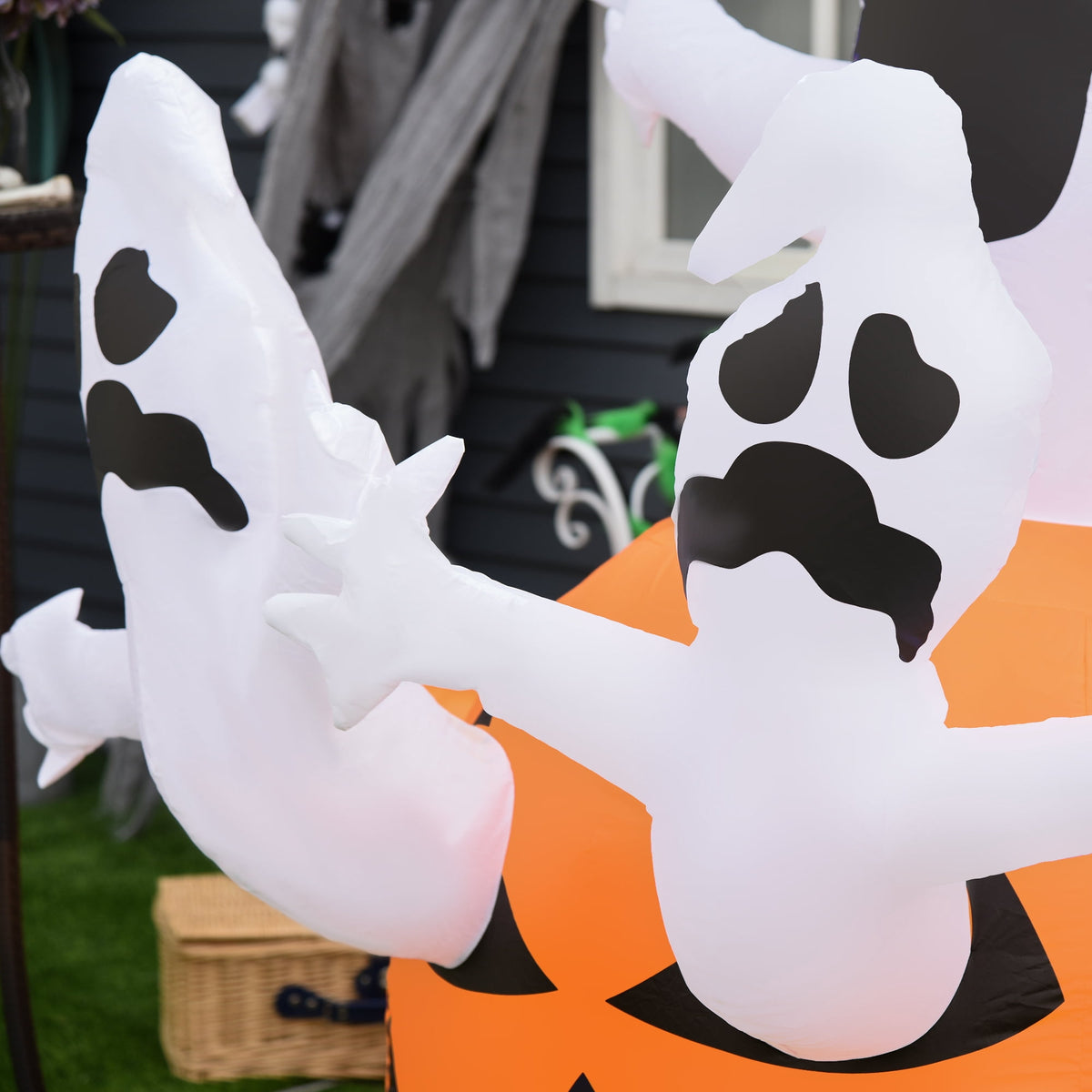 6ft Halloween Inflatable Reaper Motorcycle Outdoor Yard Decorations