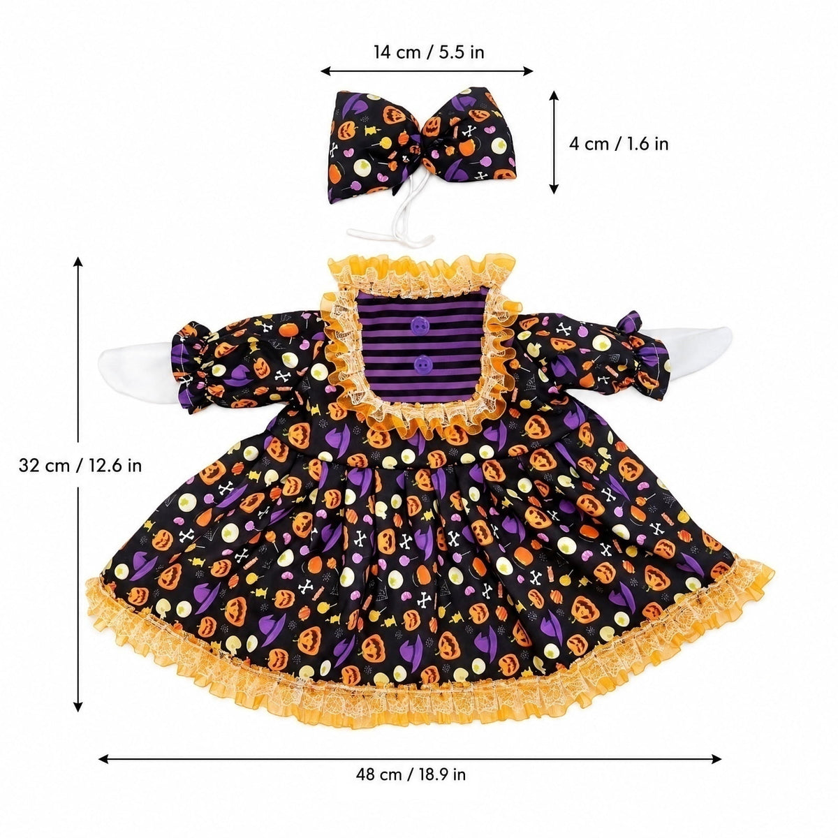 Halloween Garden Porch Decor, Porch Goose Outfits Halloween, 23 Inch Porch Goose Outfits, Witch Dress and Hat Set, Fits 23X11X26 Inch Standing Plush Goose for Front Porch Lawn