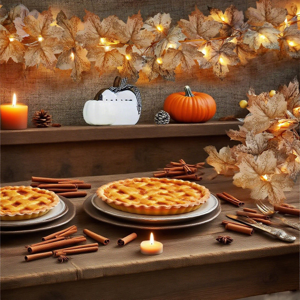 WKSCLPAI Halloween Maple Leaf Garland, Fall Vine Wreaths for Autumn Festivities Decor,Seasonal Garlands for Home,Halloween & Fall Decorations