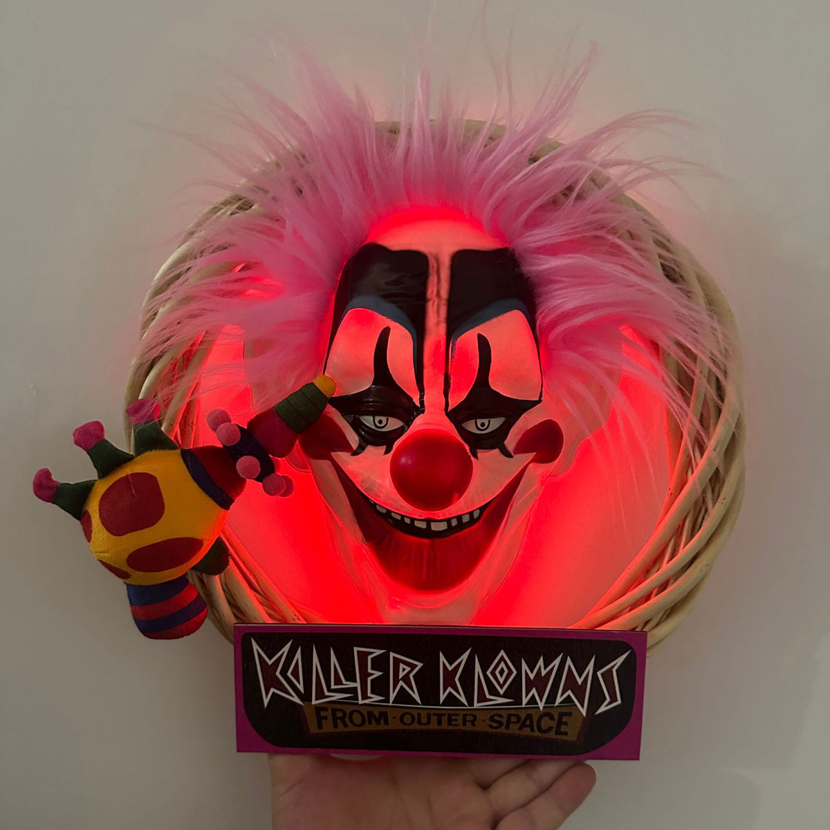 Halloween Clown Wreaths Decorative Door Halloween Wreath Hanging Pende Party Decoration Props 3D Glowing Wreath