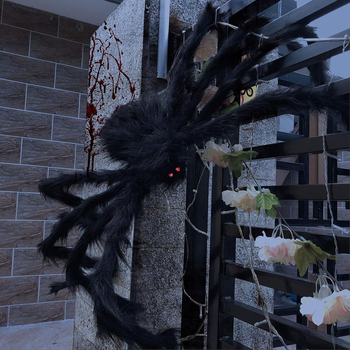 Joyfy 6.5 ft Giant Spider Halloween Decorations,Scary Spider Halloween Outdoor Party Decorations Props Halloween Yard Decorations,Black