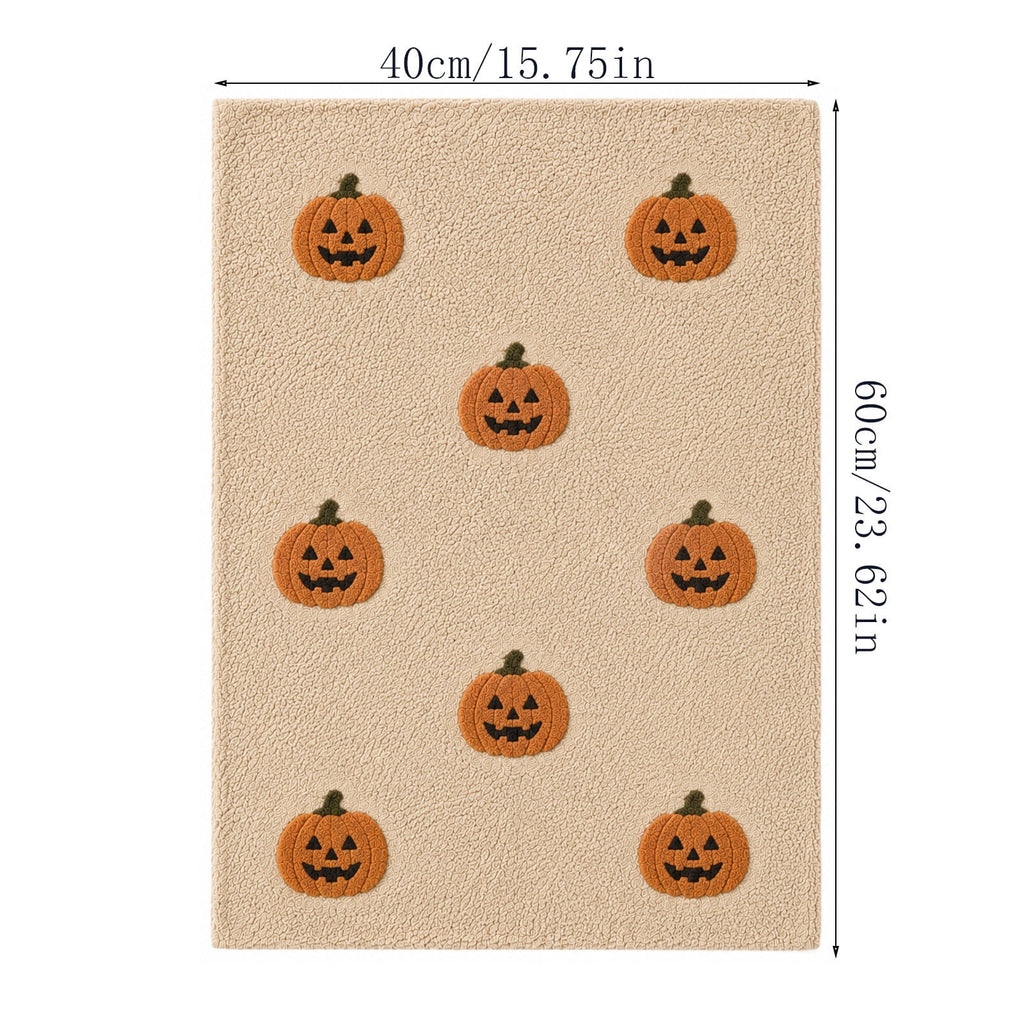 OutmaxHome Halloween Theme Cute Ghost Print Doormat, 15.8x23.6 Inch Non-Slip Absorbent Mat, Easy to Clean, for Front Door, Porch, Farmhouse