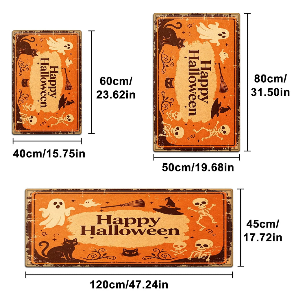 YIMEIS Halloween Orange Pumpkin Lantern Soft Non-slip 1Pc Flannel Mat and Kitchen Rugs,16''x24'',for Bathroom Entryway Bedroom