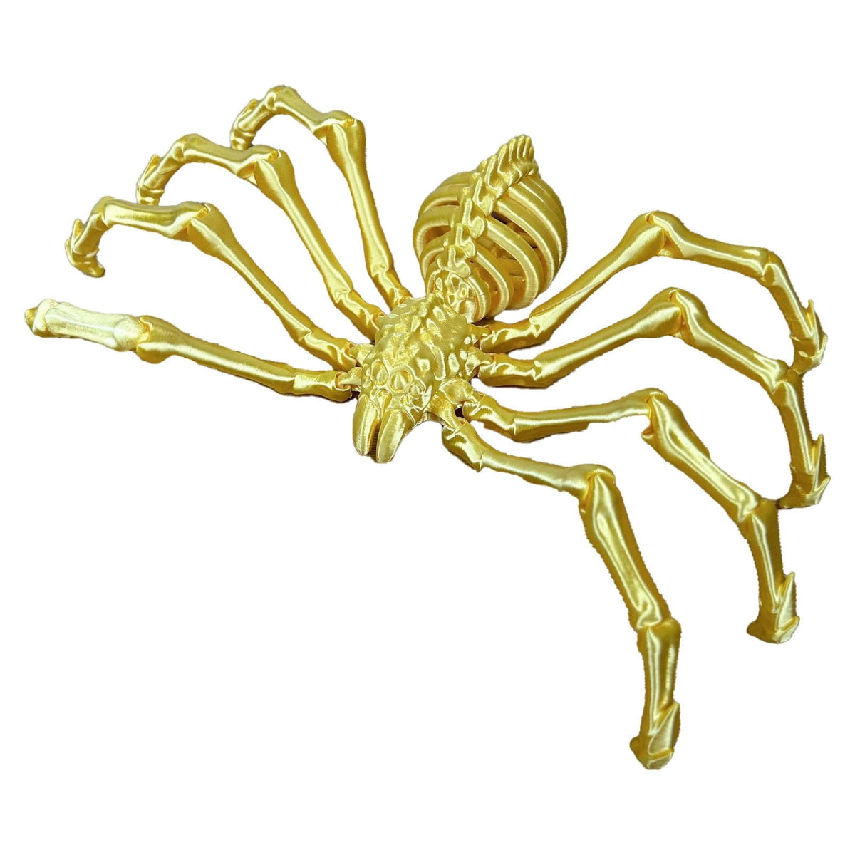3D Printed Hell Skeleton Wolf Spider, Movable Contraction Spider Toy Ornament, Halloween Spider Decorations, Desktop 3D Printed Wolf Spider Toy for Halloween Decor