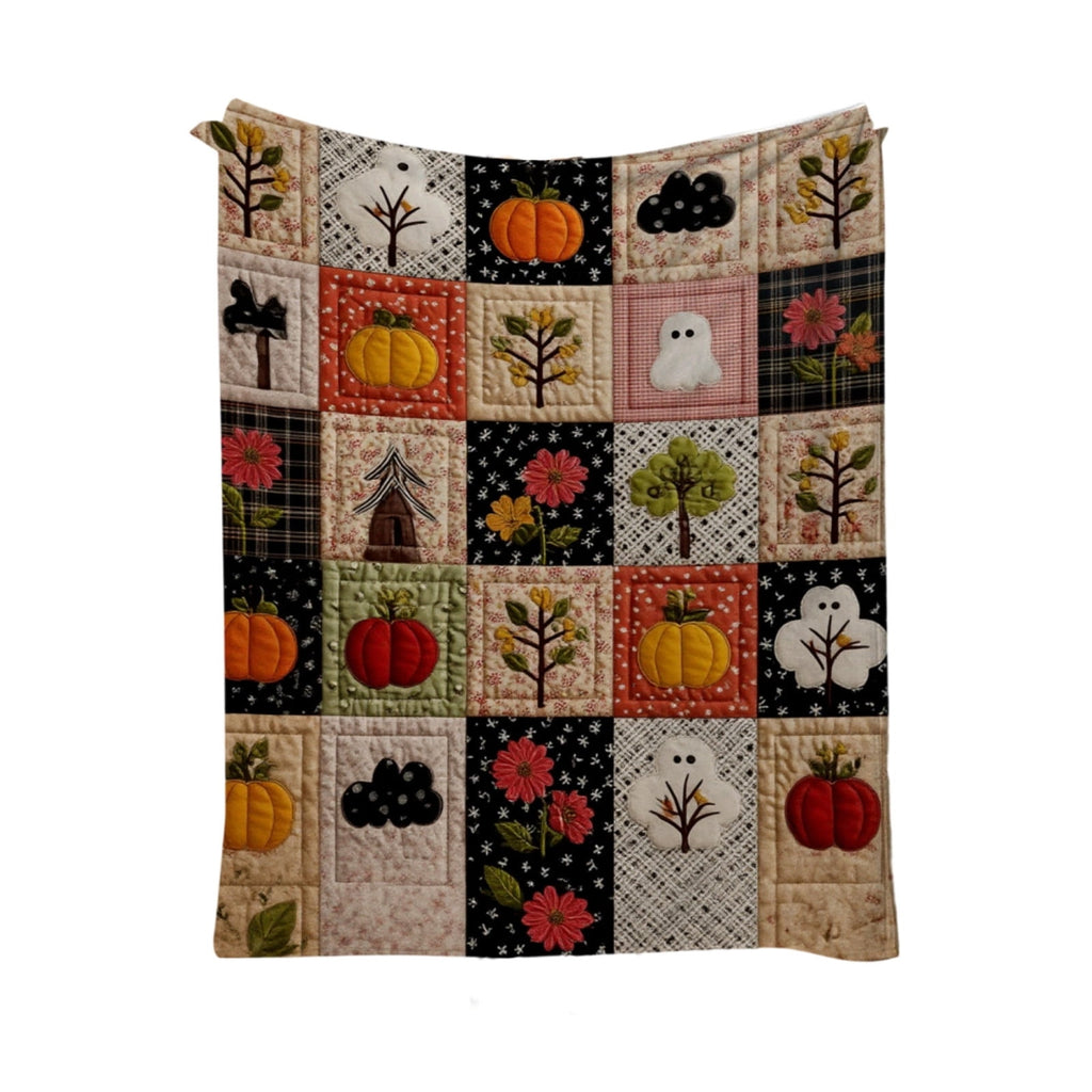 Halloween blanket,Halloween Print Throw Blanket Flannel Soft Cozy Decorative Nap Blanket with Ghost Pumpkin Skull for Office Bedroom Sofa Camping Travel(100x150cm/39x59 Inch),Black
