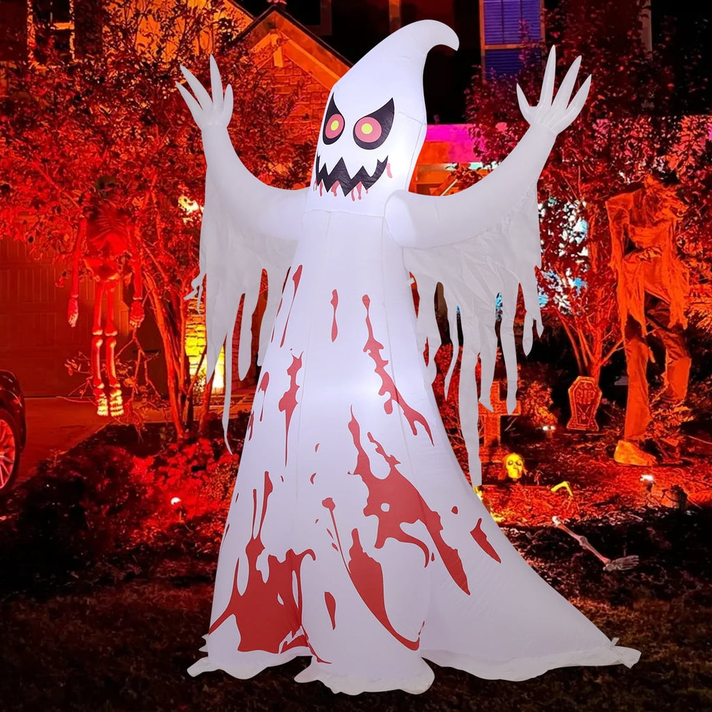 GOOSH Halloween Inflatables 8.2 FT Giant Inflatable Ghost, Scary Ghost Inflatable Blow up Ghost with Built-in LED Lights, Outdoor Halloween Decorations for Halloween Holiday Party Indoor Outdoor