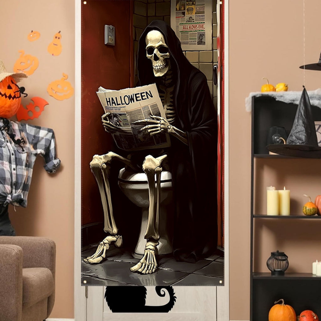 DAMAI Halloween Door Hanging Curtain Party Festival Scene Layout Supplies Decorative Porch Hanging Cloth