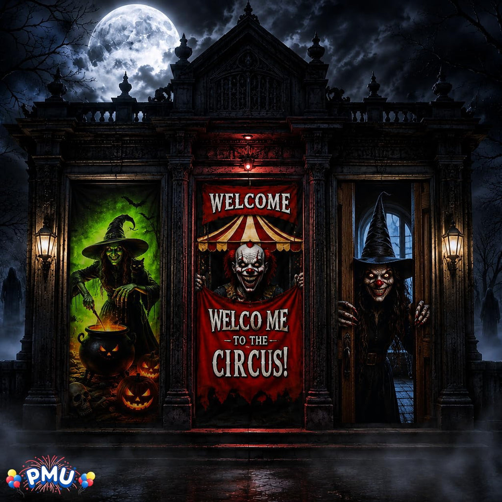 PMU Halloween Bathroom Door Cover, Halloween Decor, Door Decor