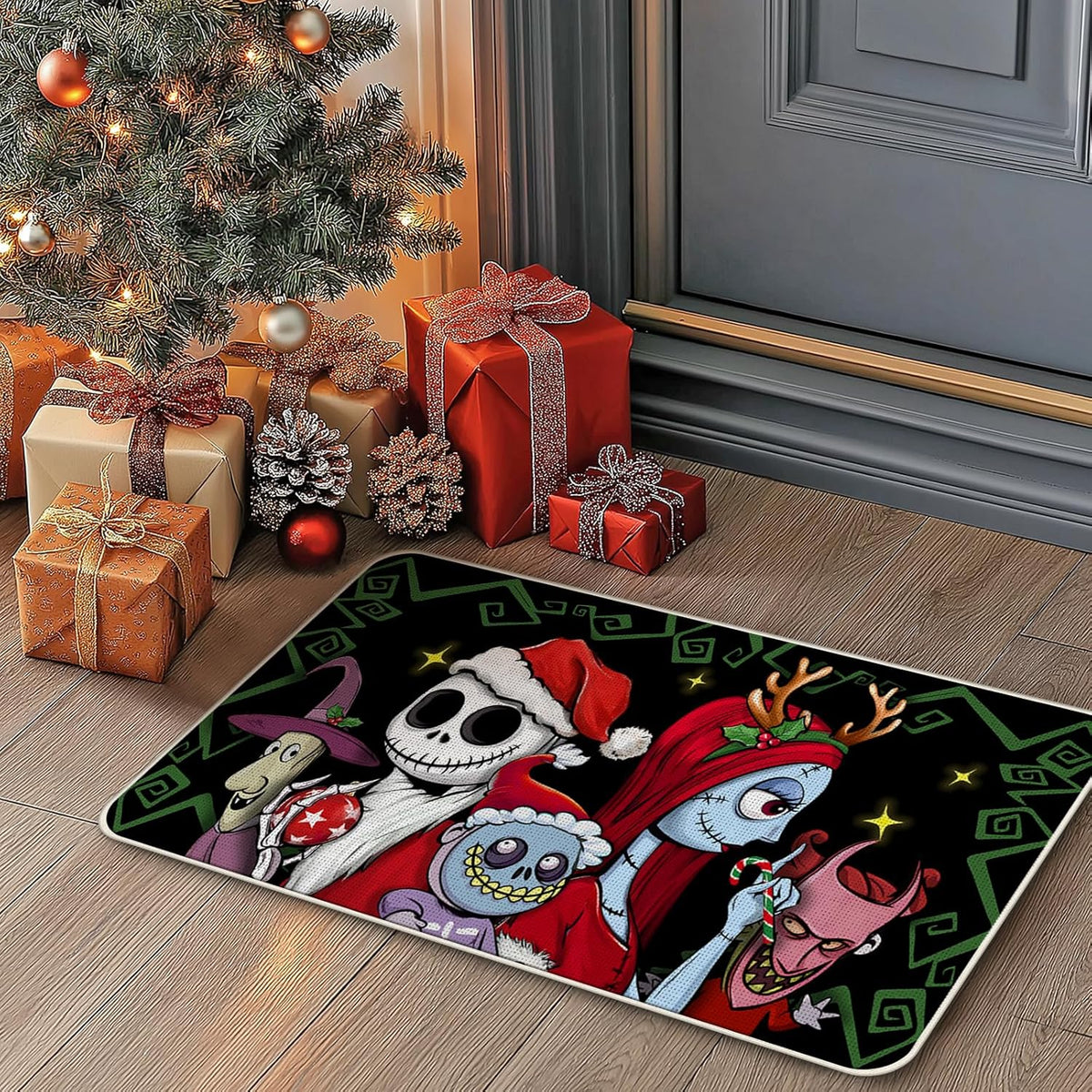 Jack Skeleton Door Mat 30x17 inch, Nightmare Christmas Welcome Doormat, Nightmare Christmas Gfits, Nightmare Christmas Decor