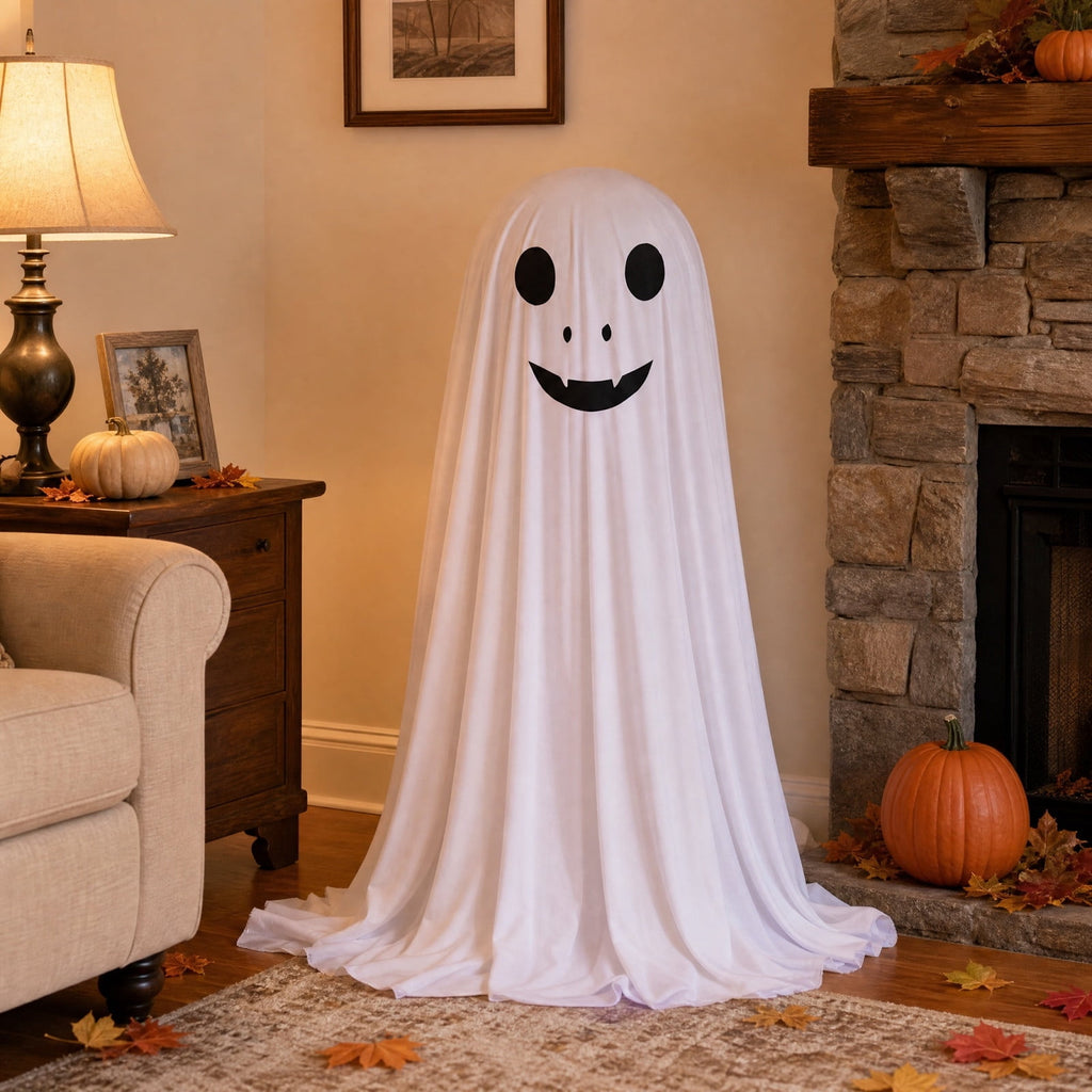 Aurorax Early Halloween Decorations Outdoor,Ghost Halloween Decoration 2 ft Realistic Waterproof Ghost Decor for Front Porch Yards Gardens Lawn Black