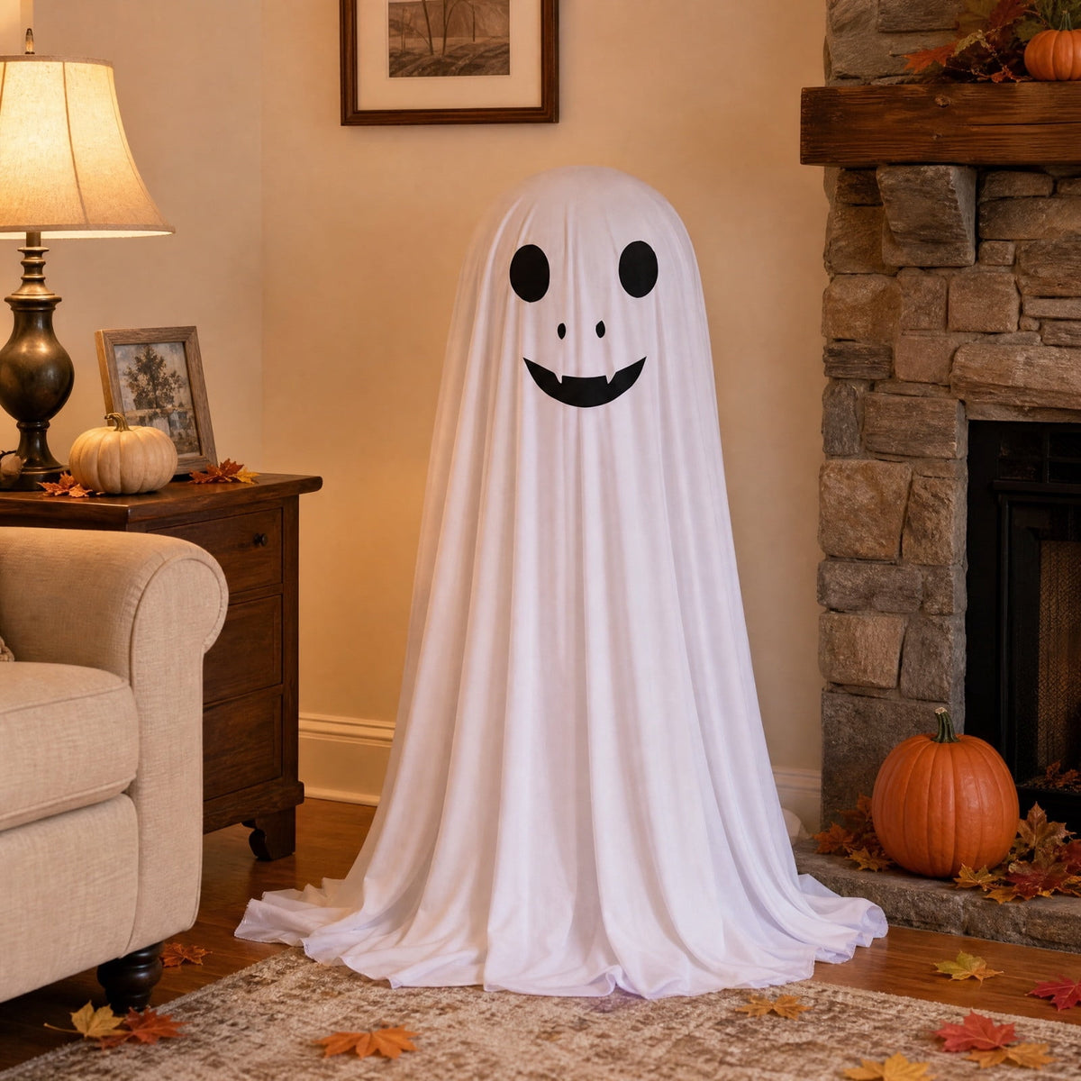 Aurorax Early Halloween Decorations Outdoor,Ghost Halloween Decoration 2 ft Realistic Waterproof Ghost Decor for Front Porch Yards Gardens Lawn Black