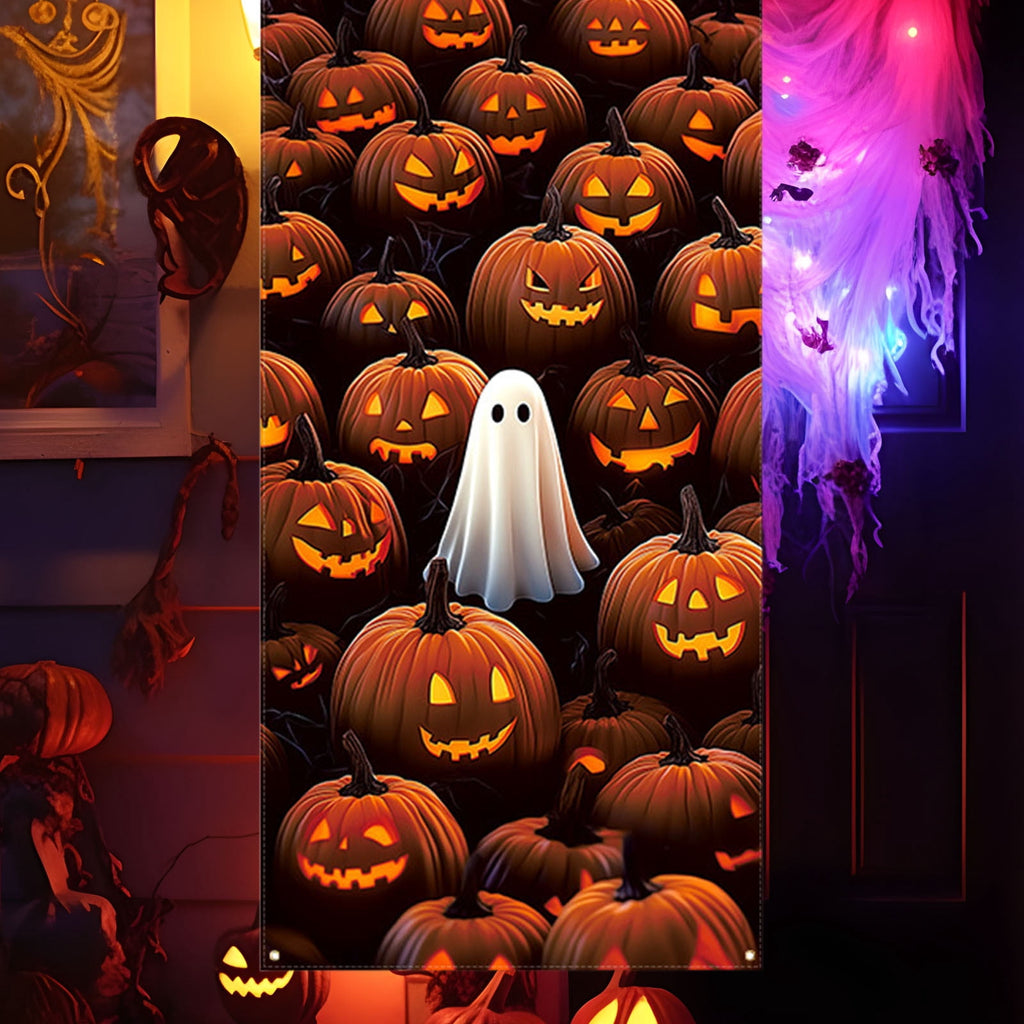 DAMAI Halloween Door Hanging Curtain Party Festival Scene Layout Supplies Decorative Porch Hanging Cloth