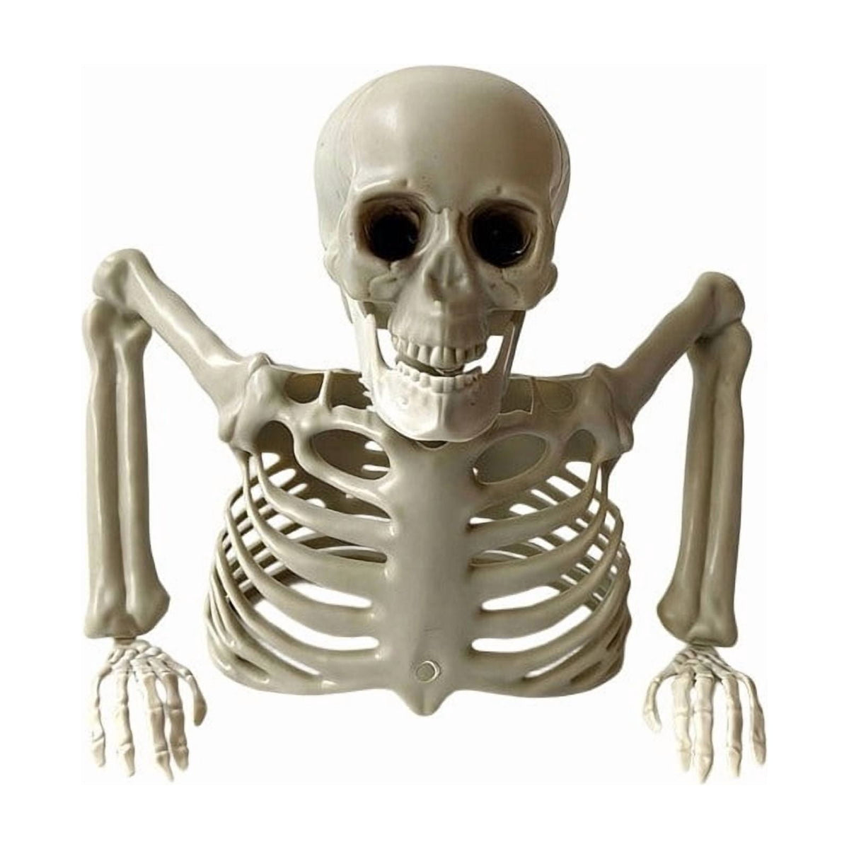 Halloween Ground Breaker Plastic Half Body Skeleton Decor Outdoor Yard Lawn, 8.66 × 9.45 in