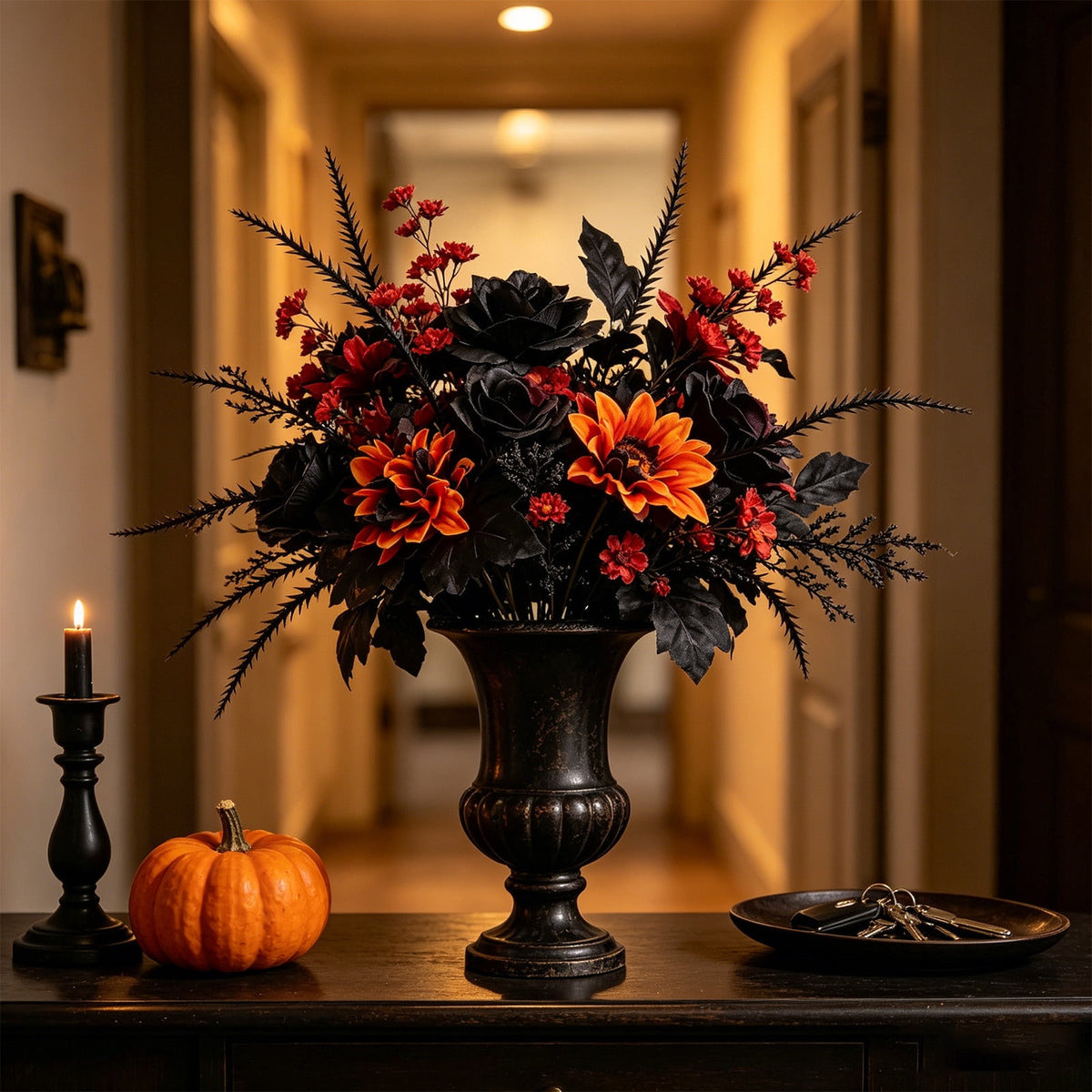 SCNOR 72 Inch Halloween Felt Garland with Ghost Pumpkin Witch Hat Spider Broom, Hanging Decor for Fireplace Mantel Wall