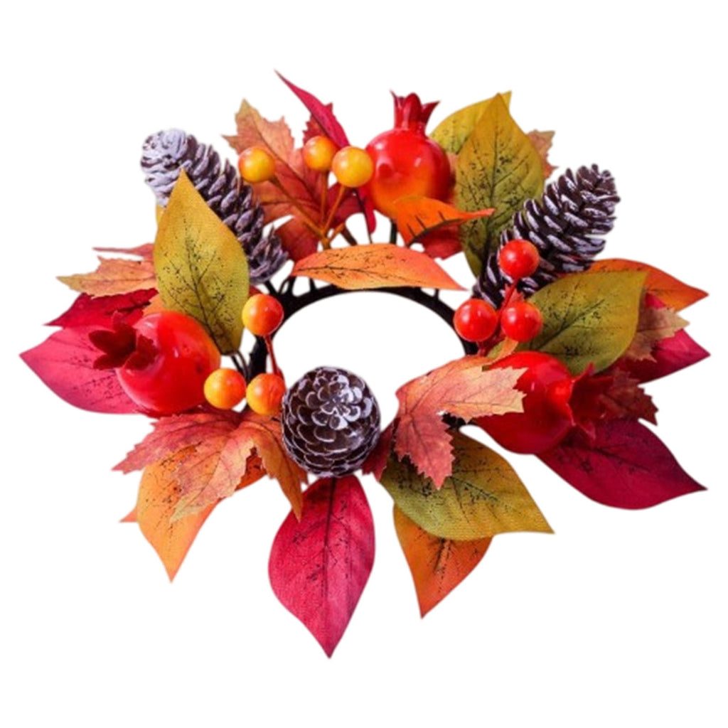 Small Fall Gradient Wreath for Front Door, Multicolor Artificial Autumn Wreaths Thanksgiving Decor for Home, Fall Halloween Decorations, Outdoor Indoor Farmhouse Wall Decor Year Round, E