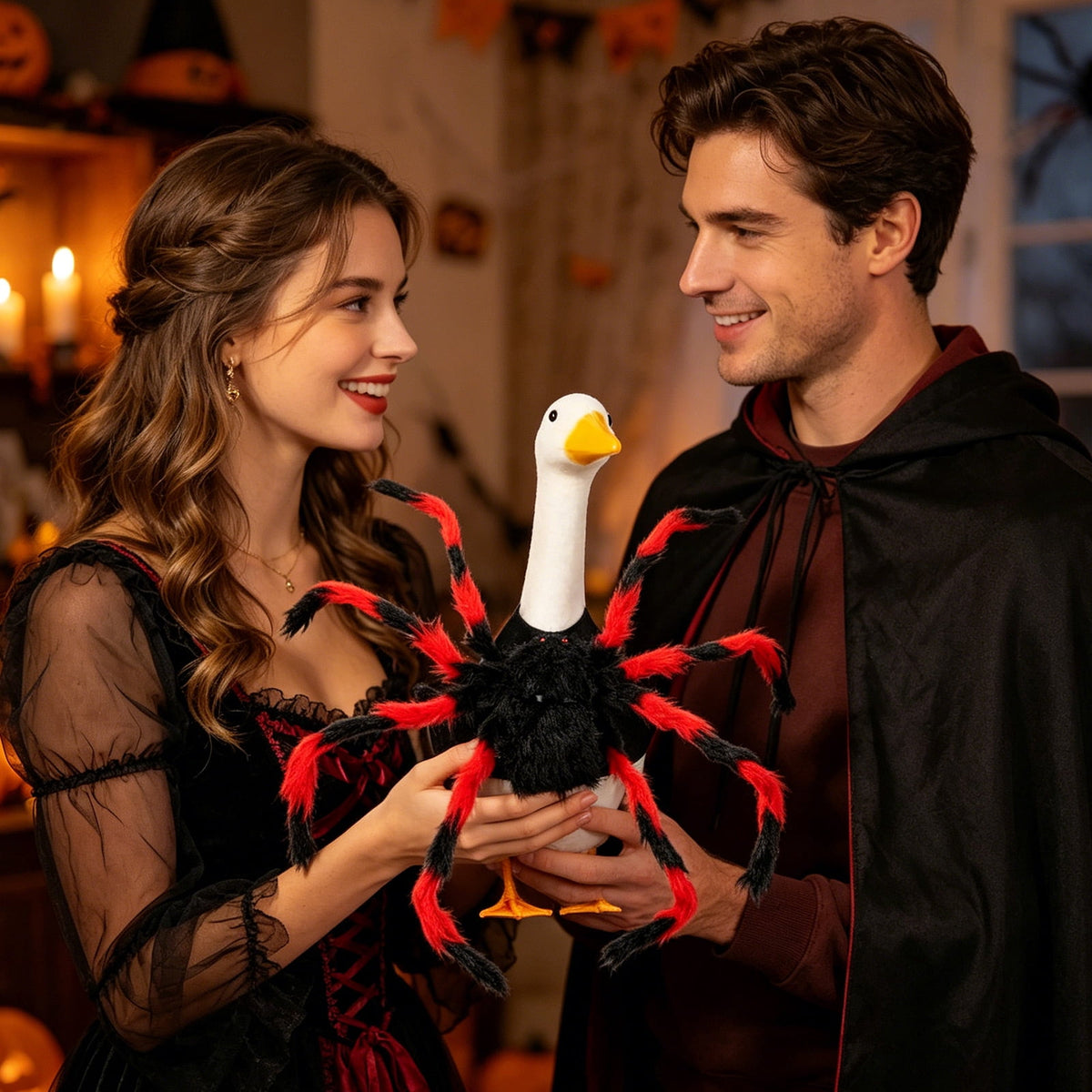 Halloween Garden Porch Decor, Porch Goose Outfits Halloween, 23 Inch Porch Goose Outfits, Witch Dress and Hat Set, Fits 23X11X26 Inch Standing Plush Goose for Front Porch Lawn