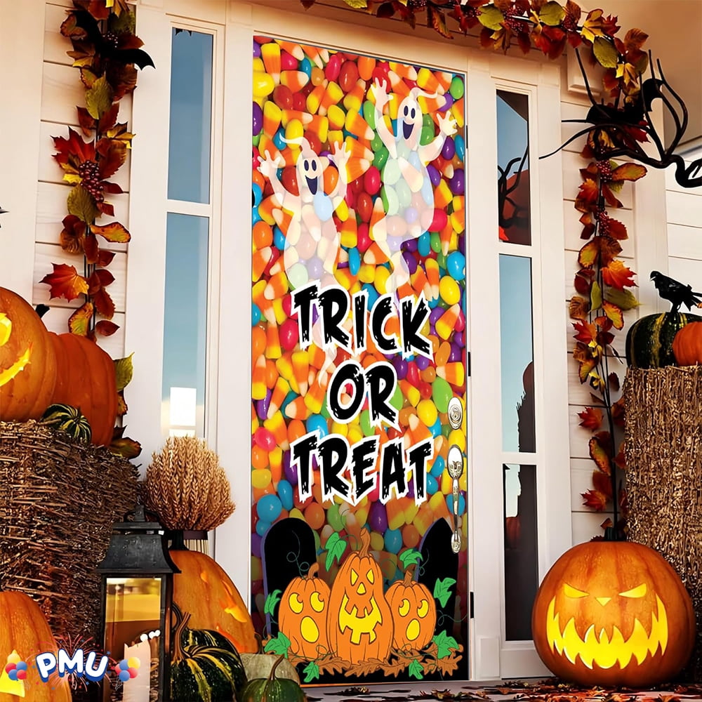 PMU Halloween Bathroom Door Cover, Halloween Decor, Door Decor