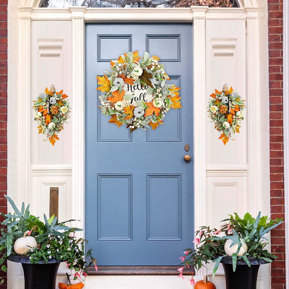 sruoe Halloween Decorations, Indoor Outdoor Halloween Decor, Artificial Wreaths, Halloween Decorations for Outside, Halloween Simulation Decorative Wreath