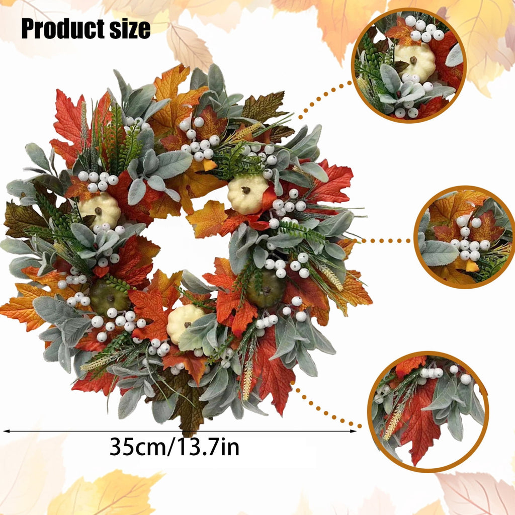 Halloween Artificial Maple Leaf Pumpkin Vine with LED Lights 67-71 Inch Lighted Fall Foliage Garland for Home Halloween Holiday Party Decor