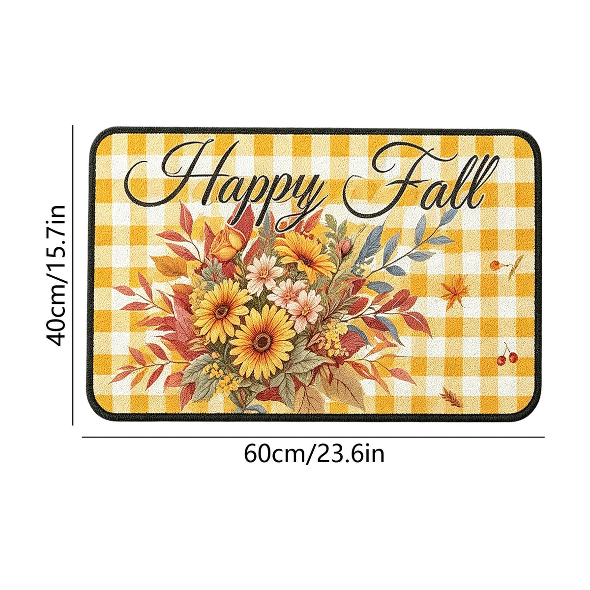 Yhmxh Fall Pumpkin Decorative Door Mat, Autumn Harvest Welcome Entryway Rug, Non‑Slip Absorbent Front Doormat, Seasonal Floor Mat for Indoor Outdoor Halloween Home Decoration 15.7x23.6 Inch
