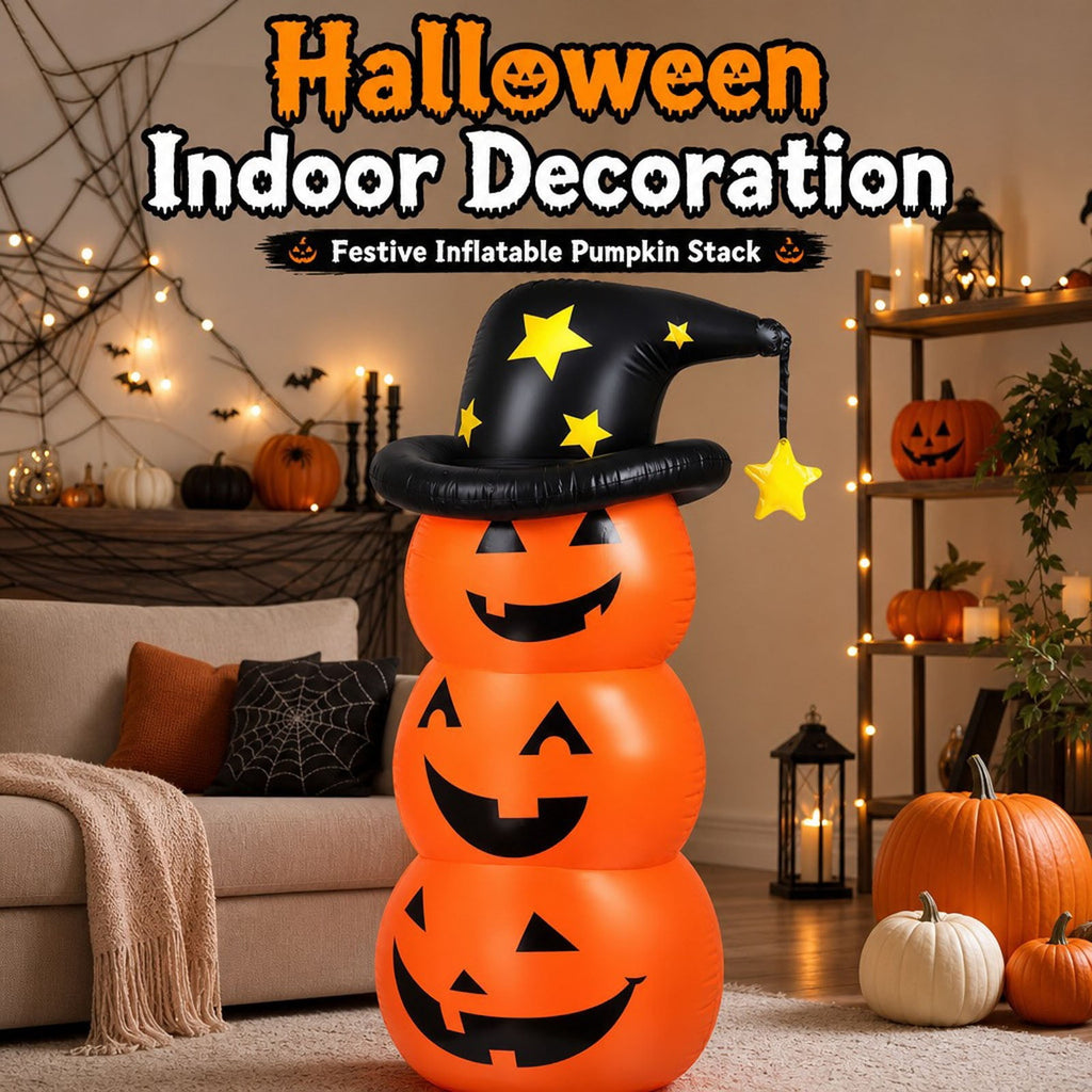 Halloween Decoration Indoor Outdoor Clearance Under $5.00! Thanksgiving Fall Decorations for Home, 4.6-Foot High Halloween Inflatable Pumpkin Ghost Outdoor Courtyard Party Luminous Air Model Scene