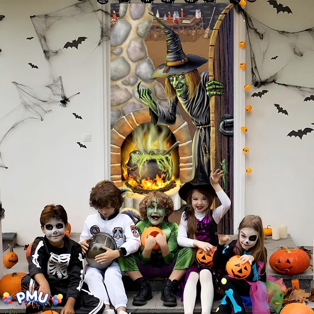 PMU Halloween Bathroom Door Cover, Halloween Decor, Door Decor