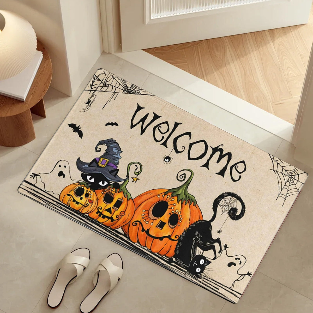 PEIBang Halloween Door Mat,Pumpkins Outdoor Rug Bathroom Doormat,Decorative Front Doormat Indoor Outdoor for Home Decor