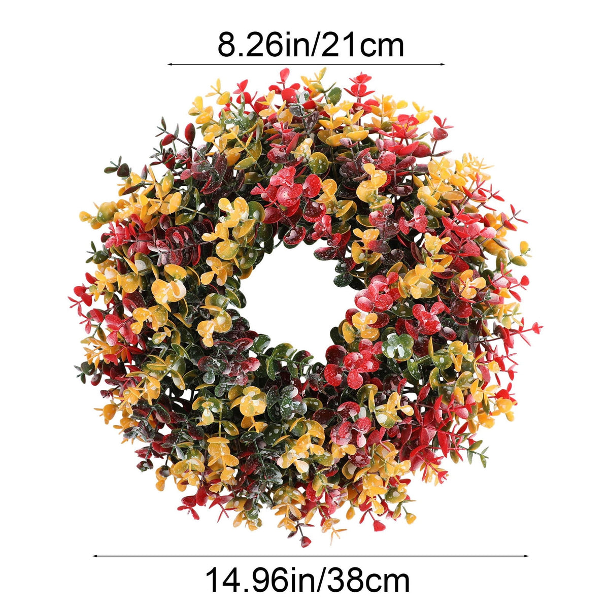 Btomtd 15" Handcrafted Rattan Wreath for Christmas Decoration, Versatile Hanging Wreath for Door Wall or Window, Mall Display Garland, Thanksgiving Halloween Wreaths, A
