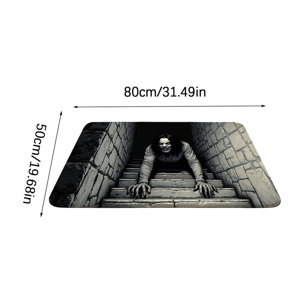 Scary Halloween Decorations Outdoor Spooky 3D Visual 20 Inch Floor Mat Halloween Home Decor Indoor Halloween Front Door Decor Creepy Themed Entrance Rug Deep Grey, 1 Pack