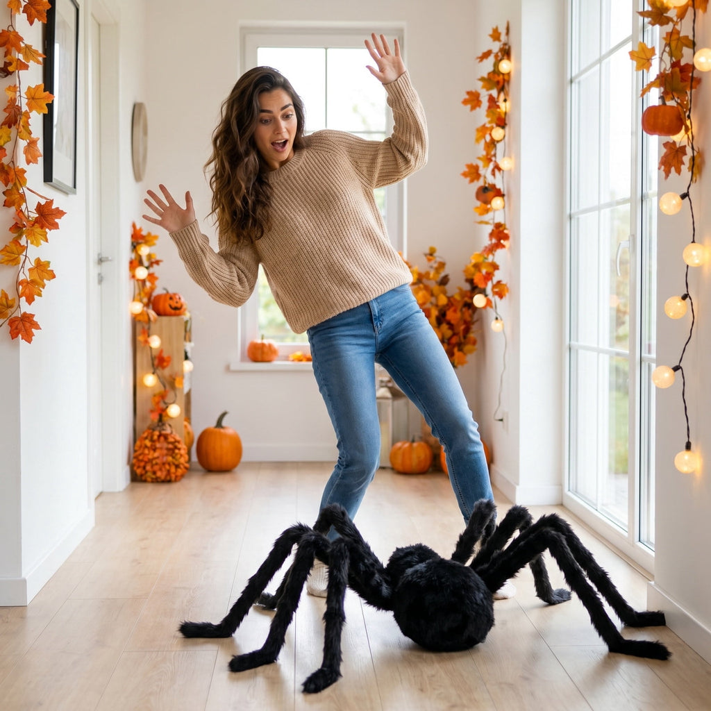 Halloween Animated Spider Decoration, Voice Activated Crawling Toy With Motion Effects For Hau*nted Hous Party Yard Bar Classroom And Home Halloween Scene Decor, Spooky Holiday Prop