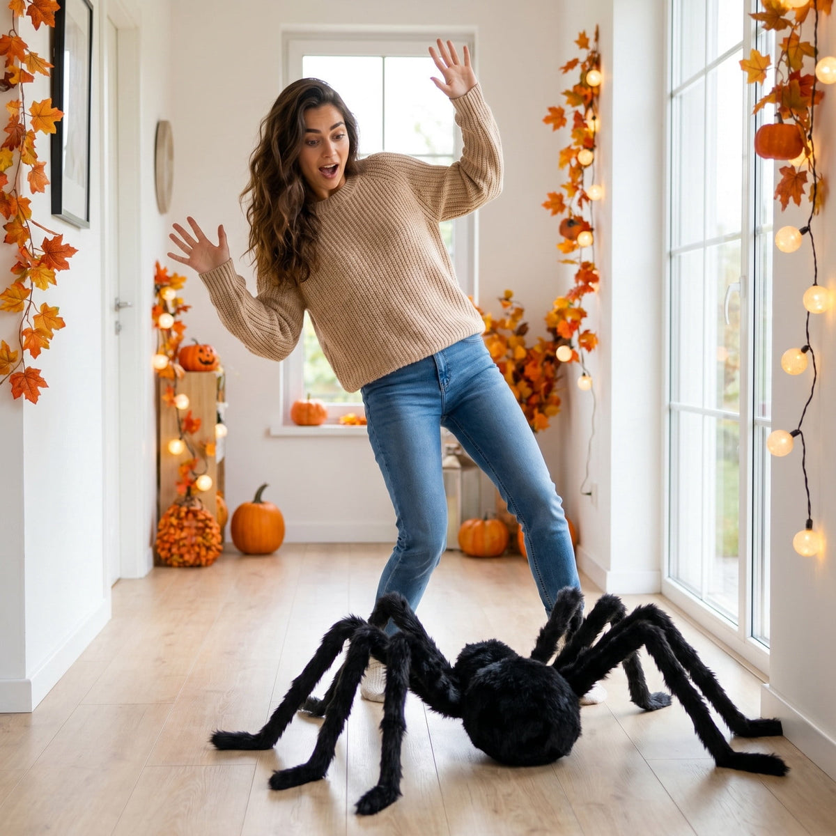 Halloween Animated Spider Decoration, Voice Activated Crawling Toy With Motion Effects For Hau*nted Hous Party Yard Bar Classroom And Home Halloween Scene Decor, Spooky Holiday Prop
