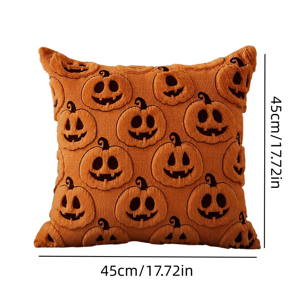 Cute Reading Ghost Plush Throw Pillow, Halloween Book & Pumpkin Bucket Ghost Stuffed Cushion, Spooky Season Decorative Pillow, for Sofa, Bedroom, Party Decor