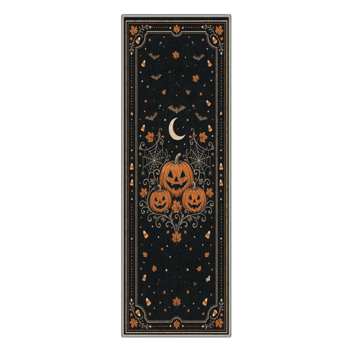 GENIMO 2'x3' Halloween Doormat, Washable Non Slip Soft Vintage Witch Outdoor Door Mat for Front Door Covered Porch Patio Entryway, Burnt Amber