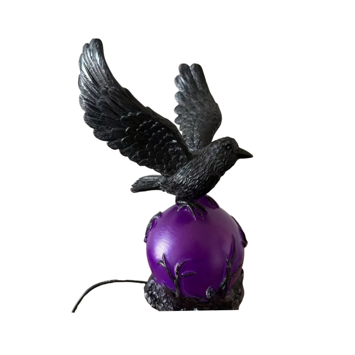 Gothic Mysterious Raven Lamp Light Sculpture, Resin Halloween Moonlight Luminous Crow Bird Led for Home Decor Gift, Bedroom Bedside, Living Room